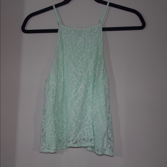 Turquiose lacey tank - Picture 1 of 1